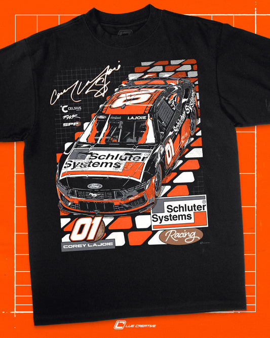 Corey LaJoie Schluter Systems Black Graphic Tee *LIMITED RUN*