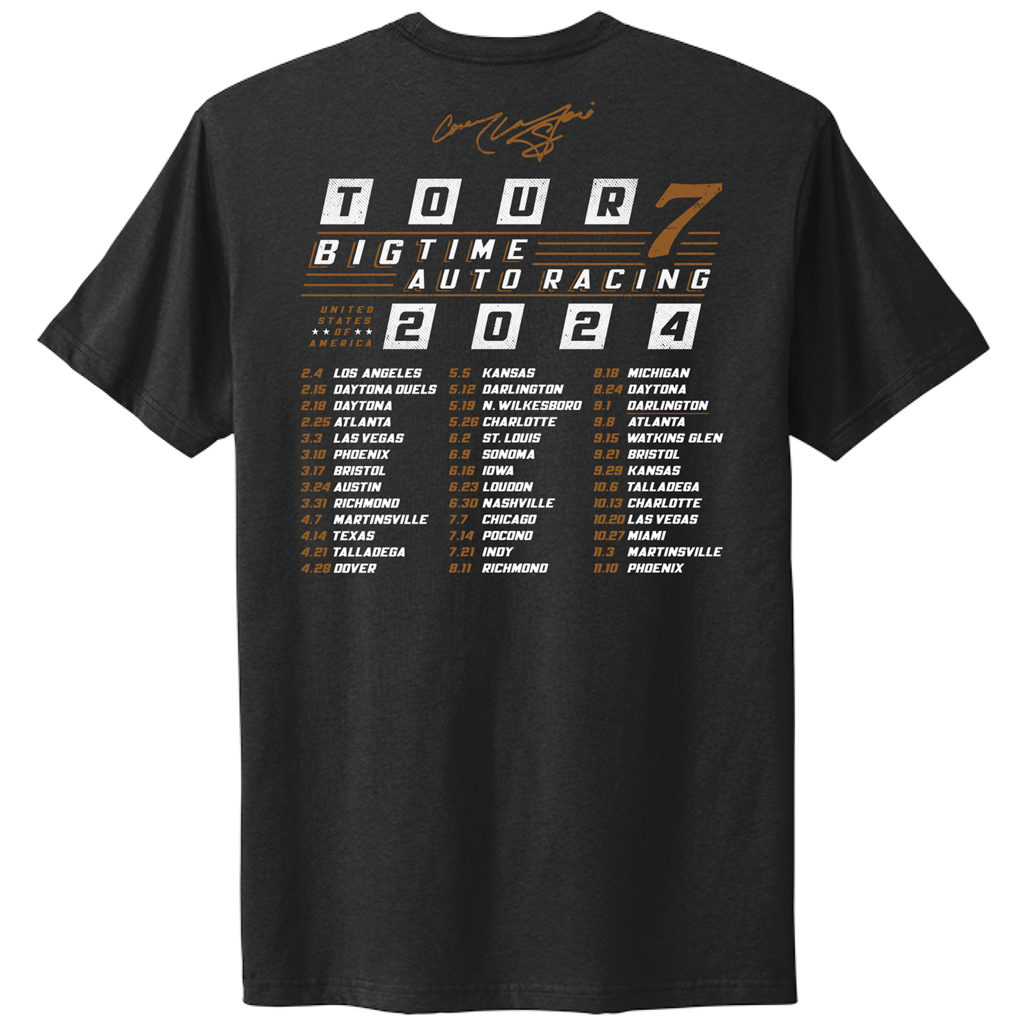 Corey LaJoie 2024 Schedule Tee