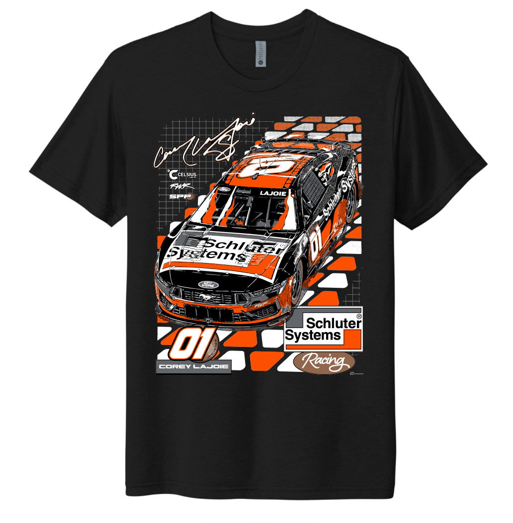 Corey LaJoie Schluter Systems Black Graphic Tee *LIMITED RUN*