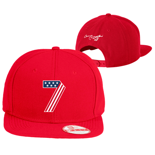 Corey LaJoie Red #7 Stars & Stripes Hat